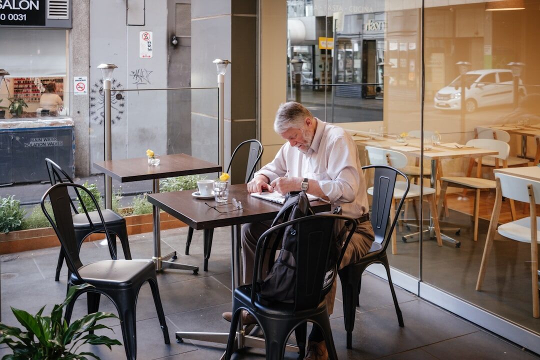 person reading newspaper